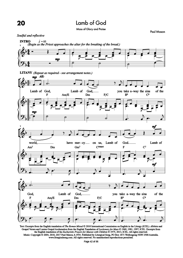 Masses for Parish and School Liturgical Song